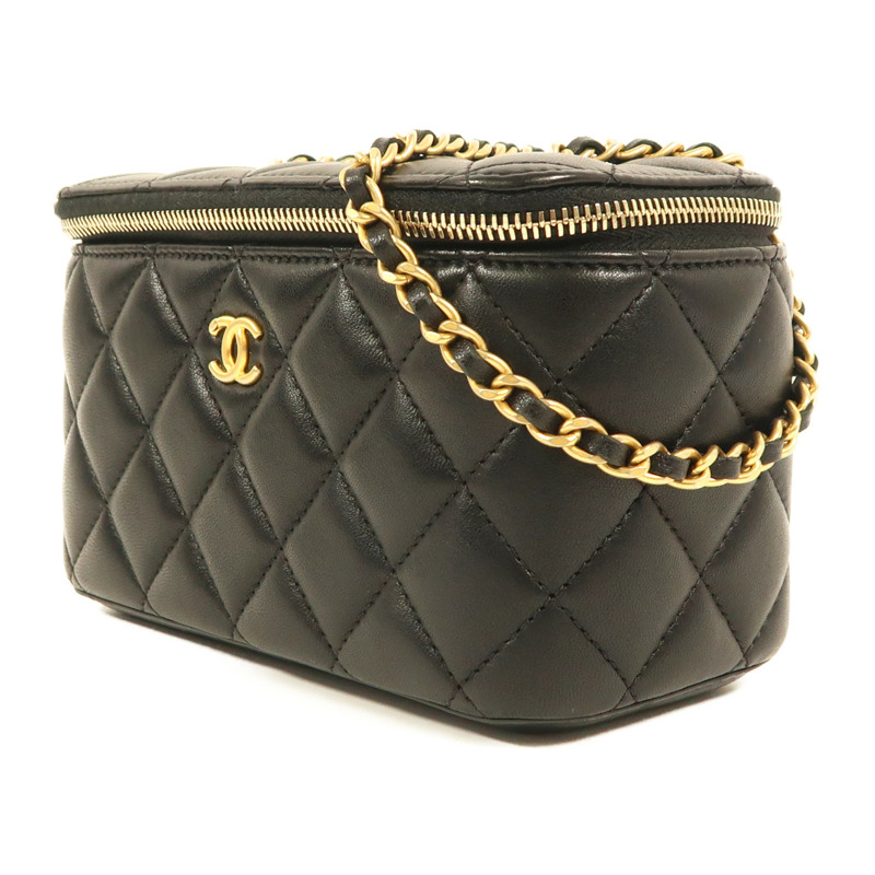 CHANEL 羊皮皮革Vanity Case金扣鏈帶肩背袋-2