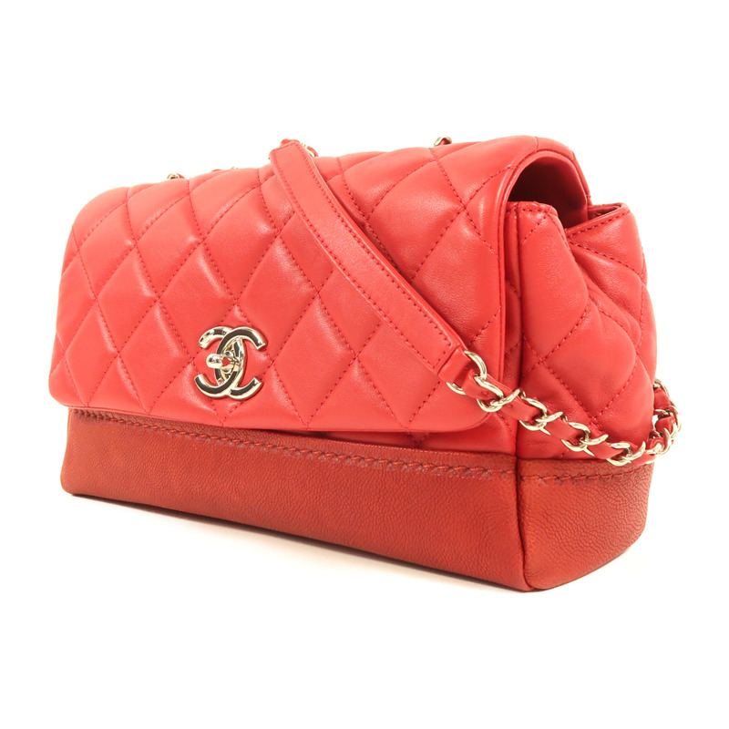 CHANEL 牛皮皮革Chain Shoulder銀扣鏈帶肩背袋-2