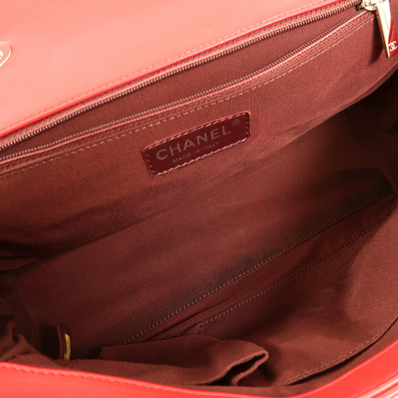 CHANEL 牛皮皮革Chain Shoulder銀扣鏈帶肩背袋-4