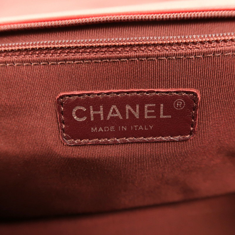 CHANEL 牛皮皮革Chain Shoulder銀扣鏈帶肩背袋-5