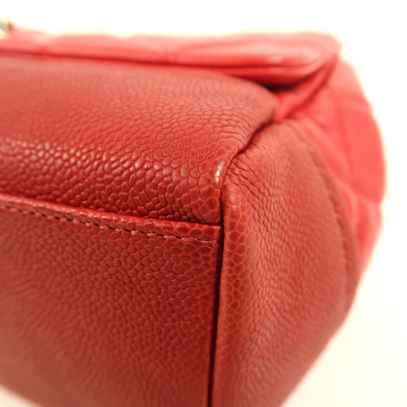 CHANEL 牛皮皮革Chain Shoulder銀扣鏈帶肩背袋-10