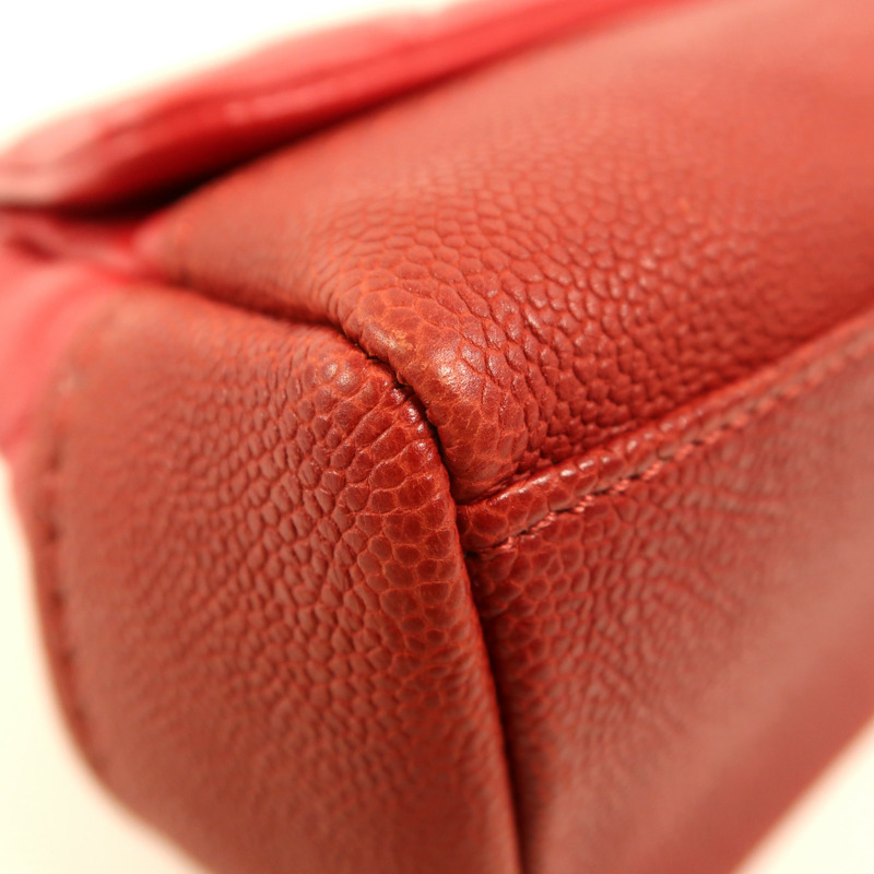 CHANEL 牛皮皮革Chain Shoulder銀扣鏈帶肩背袋-11