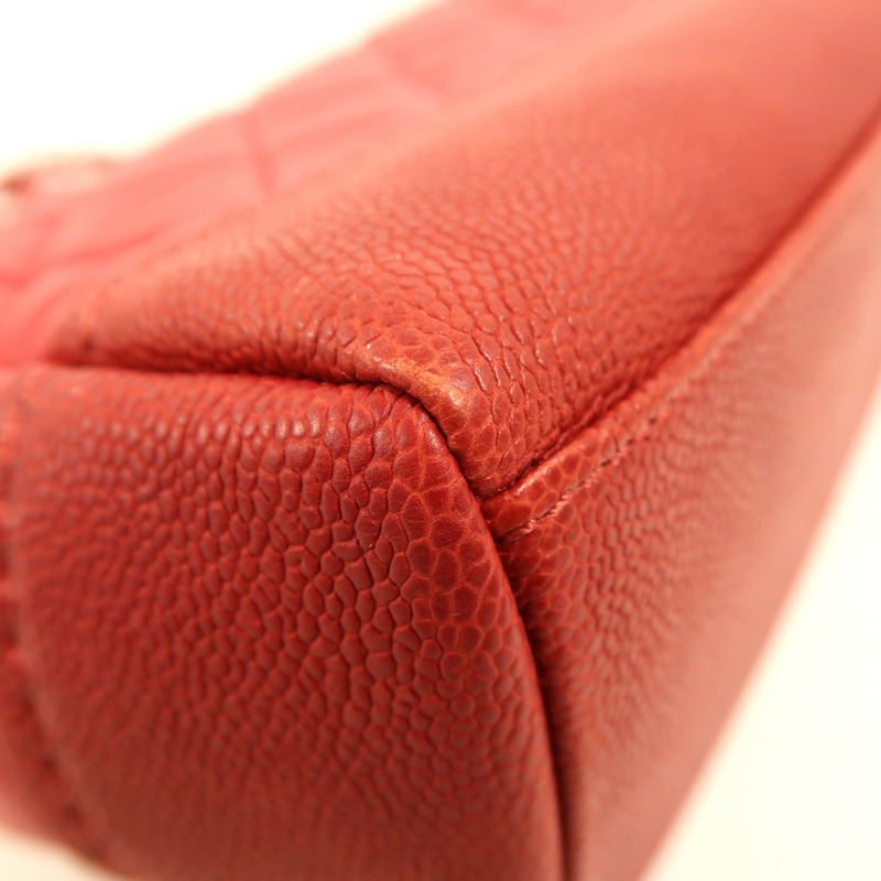 CHANEL 牛皮皮革Chain Shoulder銀扣鏈帶肩背袋-13