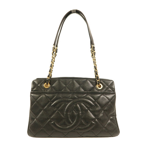 CHANEL 牛皮皮革Chain Shoulder金扣鏈帶肩背袋