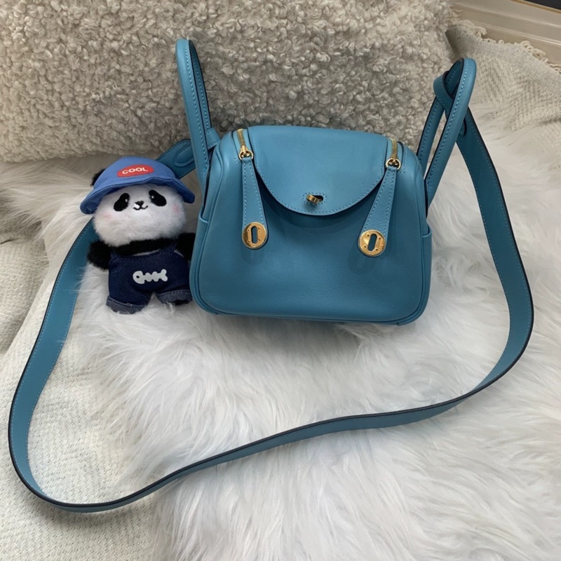 爱马仕Minilindy 北方蓝金扣  Swift皮 Y刻 裸包-1