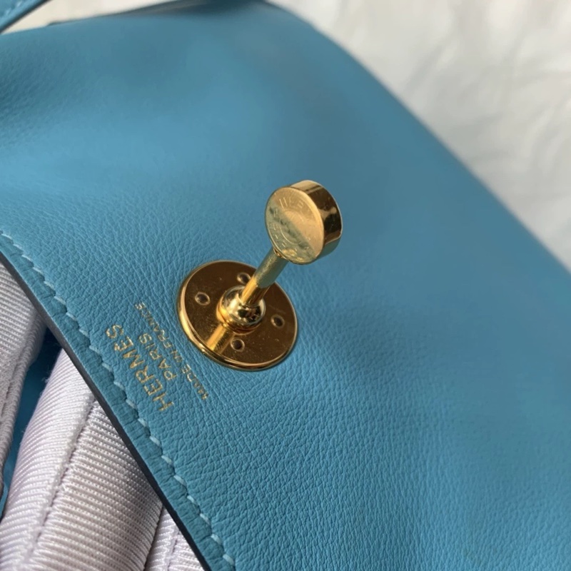 爱马仕Minilindy 北方蓝金扣  Swift皮 Y刻 裸包-3