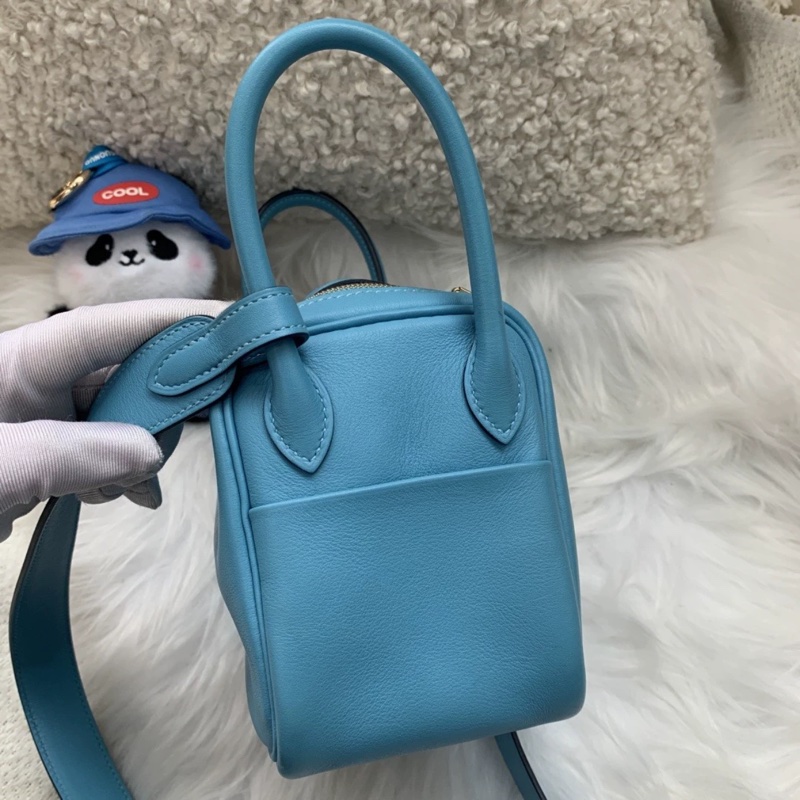 爱马仕Minilindy 北方蓝金扣  Swift皮 Y刻 裸包-5