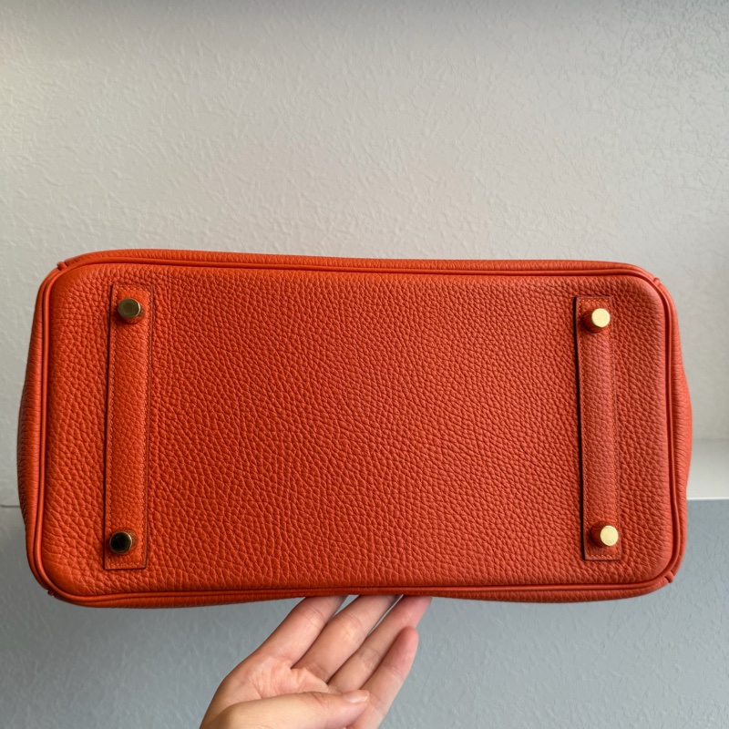 Hermes 9j橘鉑金30 Birkin 30金釦-2