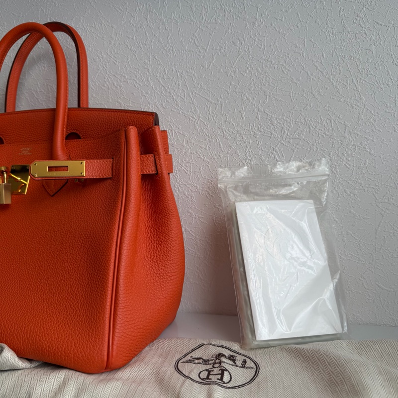 Hermes 9j橘鉑金30 Birkin 30金釦-4