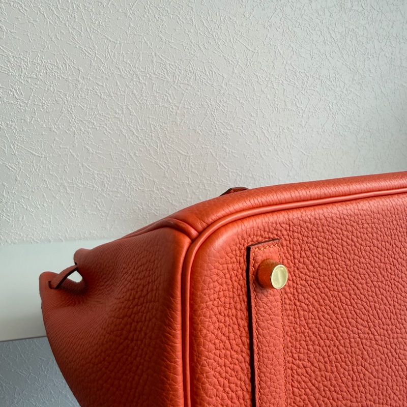 Hermes 9j橘鉑金30 Birkin 30金釦-8