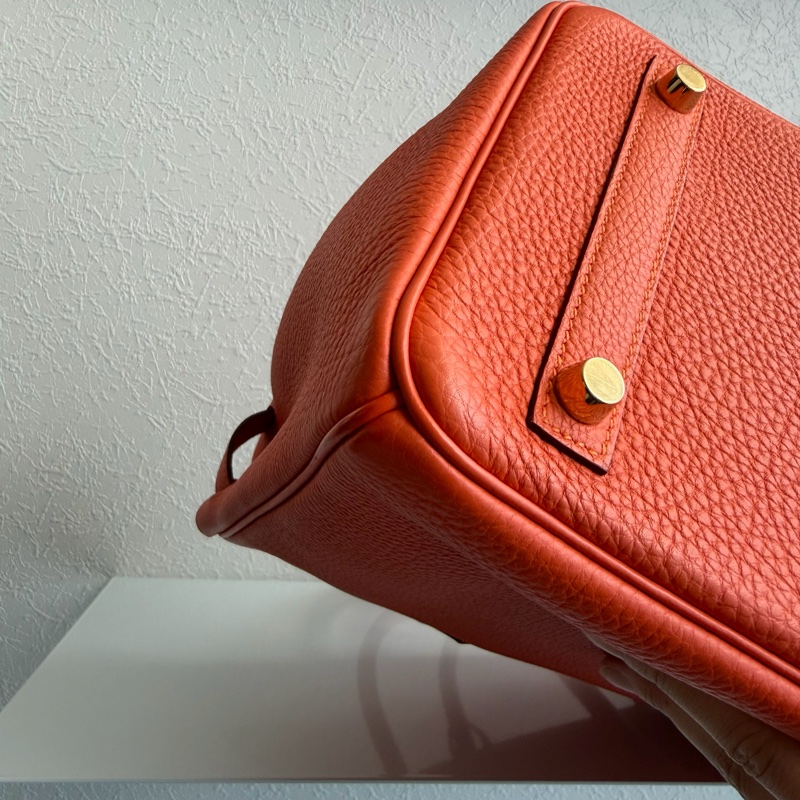 Hermes 9j橘鉑金30 Birkin 30金釦-9
