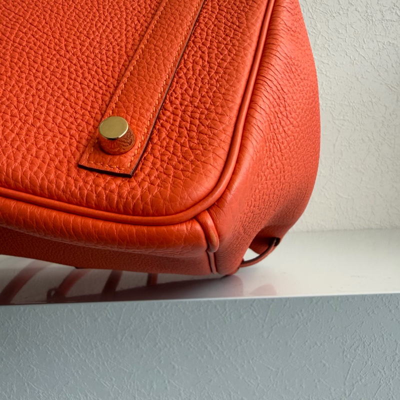 Hermes 9j橘鉑金30 Birkin 30金釦-10
