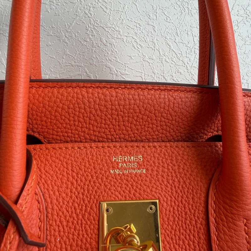 Hermes 9j橘鉑金30 Birkin 30金釦-16