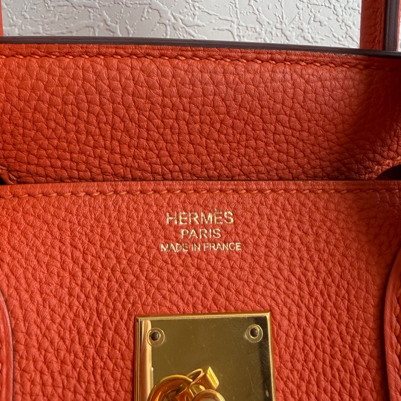 Hermes 9j橘鉑金30 Birkin 30金釦-18