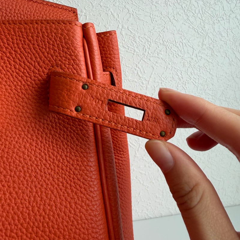 Hermes 9j橘鉑金30 Birkin 30金釦-19