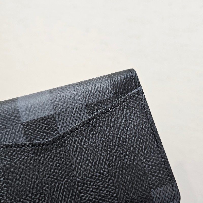 [極新品況❣️] LV黑灰漸層棋盤格對開卡夾-9