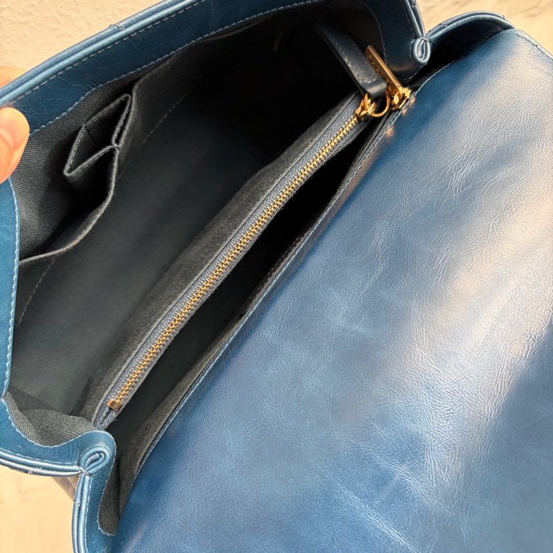 Chanel 藍色山型紋handle金鏈❣️年底犒賞包-7