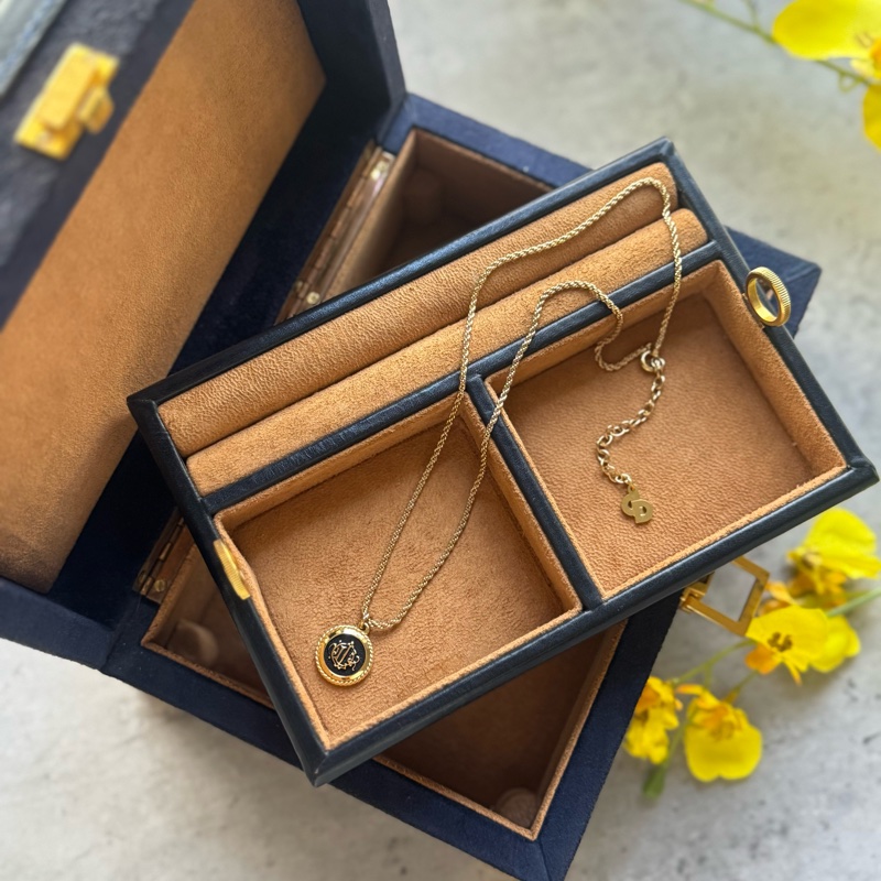 Christian Dior 鍍金黑琺瑯項鏈 南瓜車吊墜-3