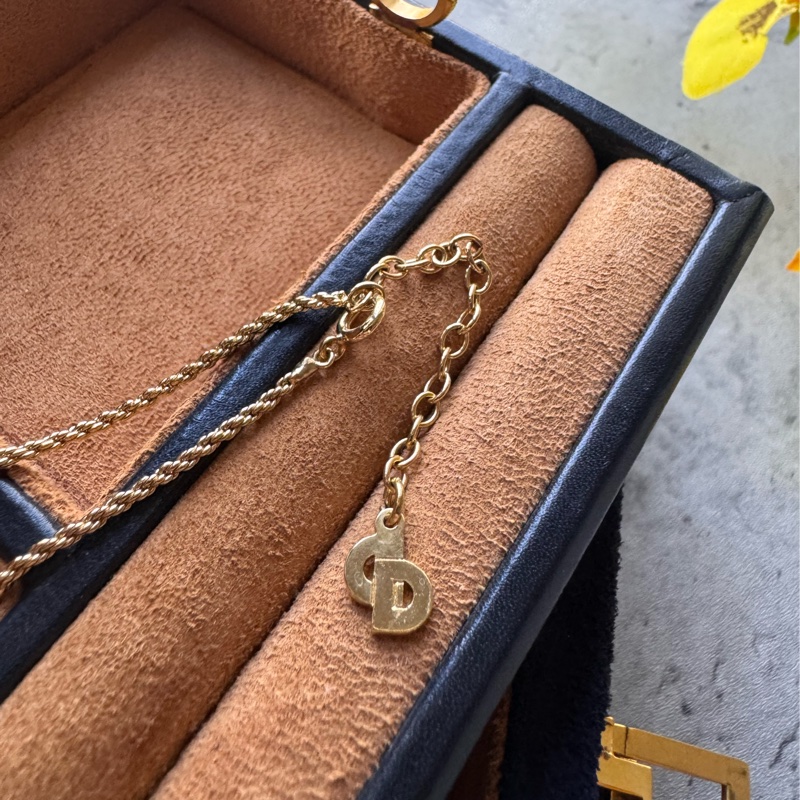 Christian Dior 鍍金黑琺瑯項鏈 南瓜車吊墜-9