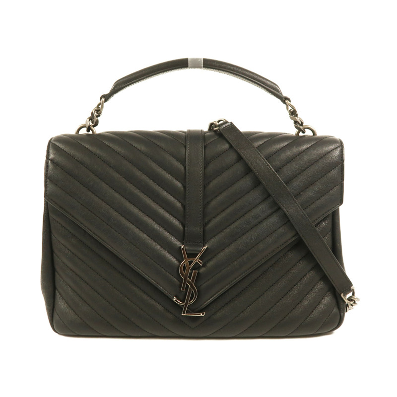 SAINT LAURENT 牛皮皮革Collage Large銀扣手挽肩背兩用袋-0