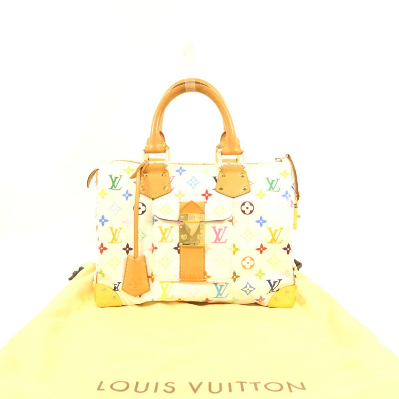 LOUIS VUITTON Monogram Multicolore Speedy 30金扣手挽袋-17
