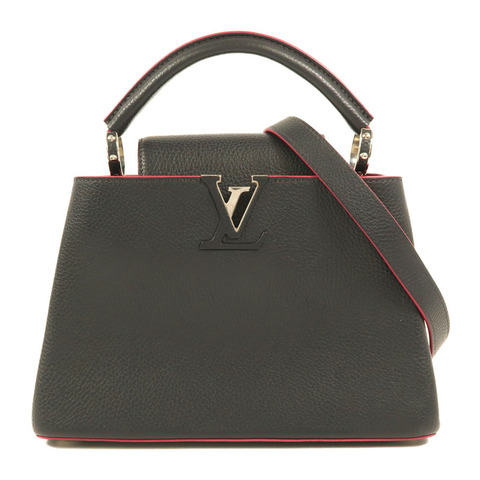 LOUIS VUITTON Taurillon Capucines BB銀扣手挽肩背兩用袋