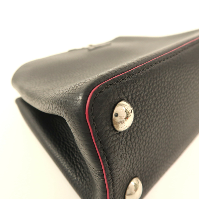 LOUIS VUITTON Taurillon Capucines BB銀扣手挽肩背兩用袋-5