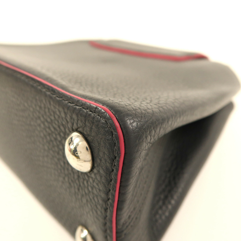 LOUIS VUITTON Taurillon Capucines BB銀扣手挽肩背兩用袋-6