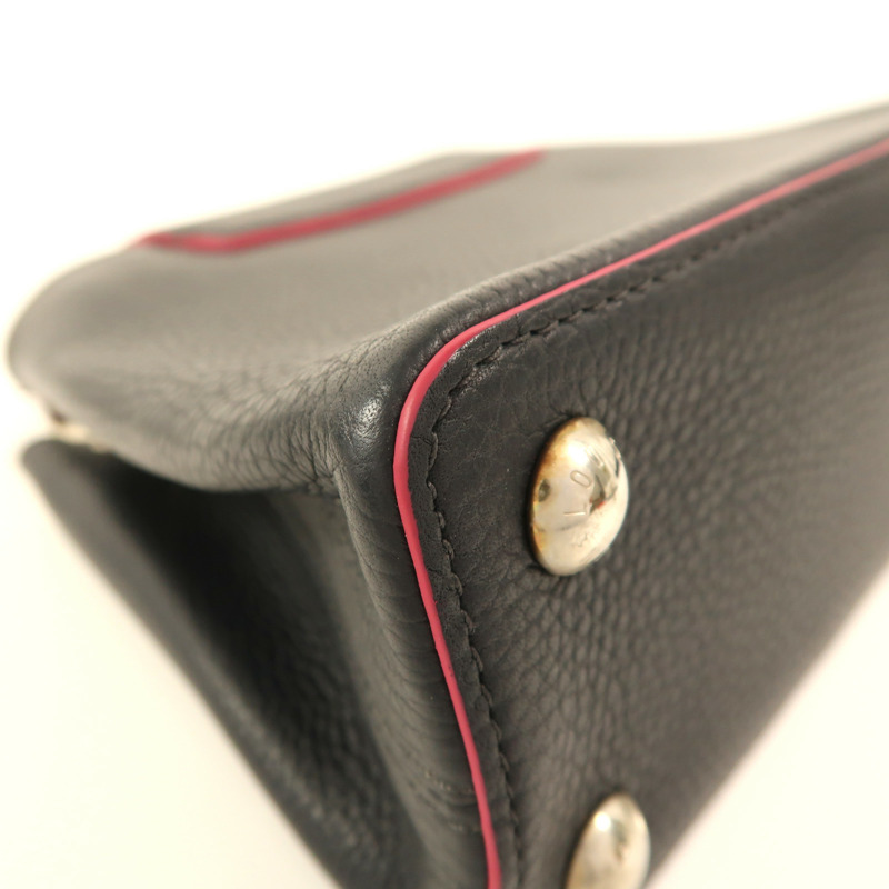 LOUIS VUITTON Taurillon Capucines BB銀扣手挽肩背兩用袋-7