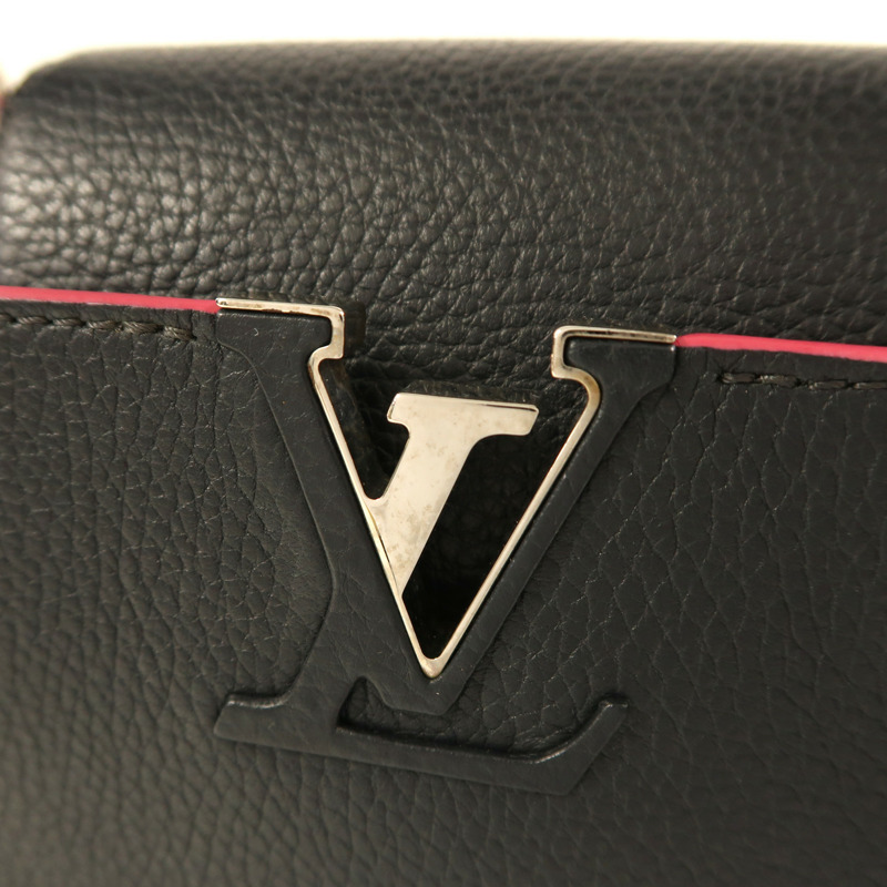LOUIS VUITTON Taurillon Capucines BB銀扣手挽肩背兩用袋-8