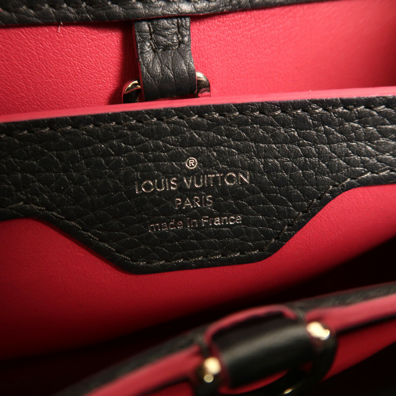 LOUIS VUITTON Taurillon Capucines BB銀扣手挽肩背兩用袋-11