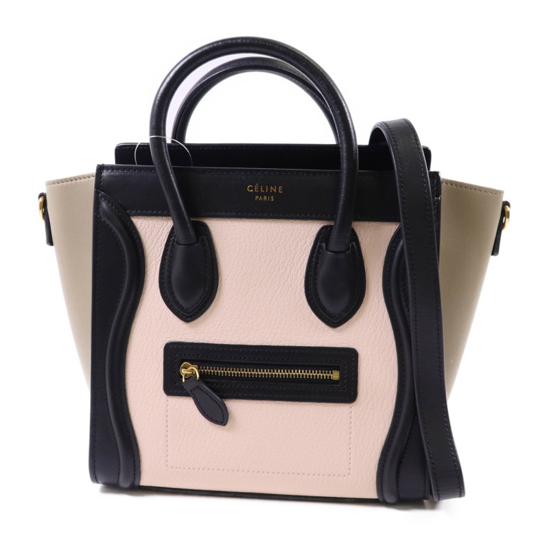 CELINE 牛皮皮革Nano Luggage金扣手挽肩背兩用袋-0