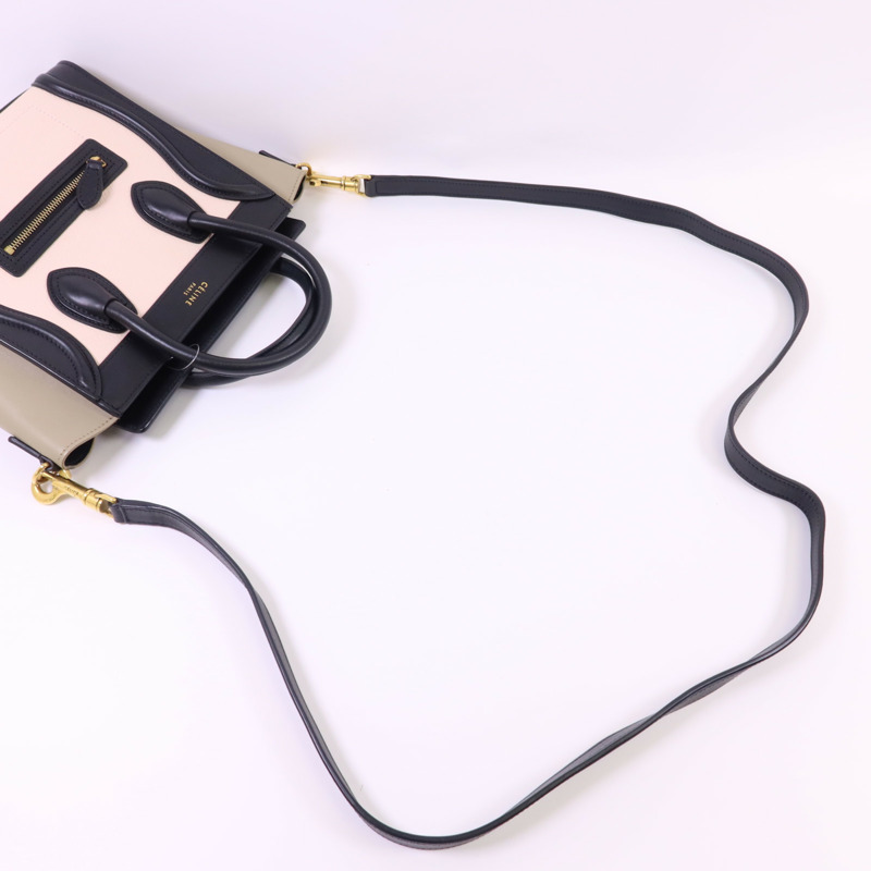 CELINE 牛皮皮革Nano Luggage金扣手挽肩背兩用袋-4