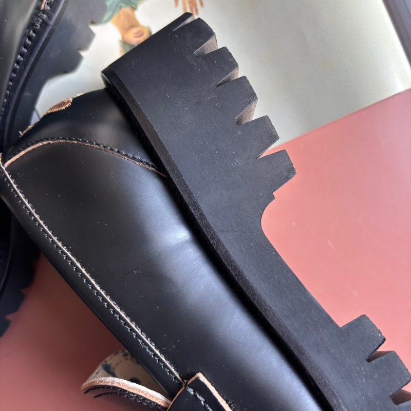 ::GUCCI:: 黑色皮革x金屬馬銜釦樂福鞋 38號-12