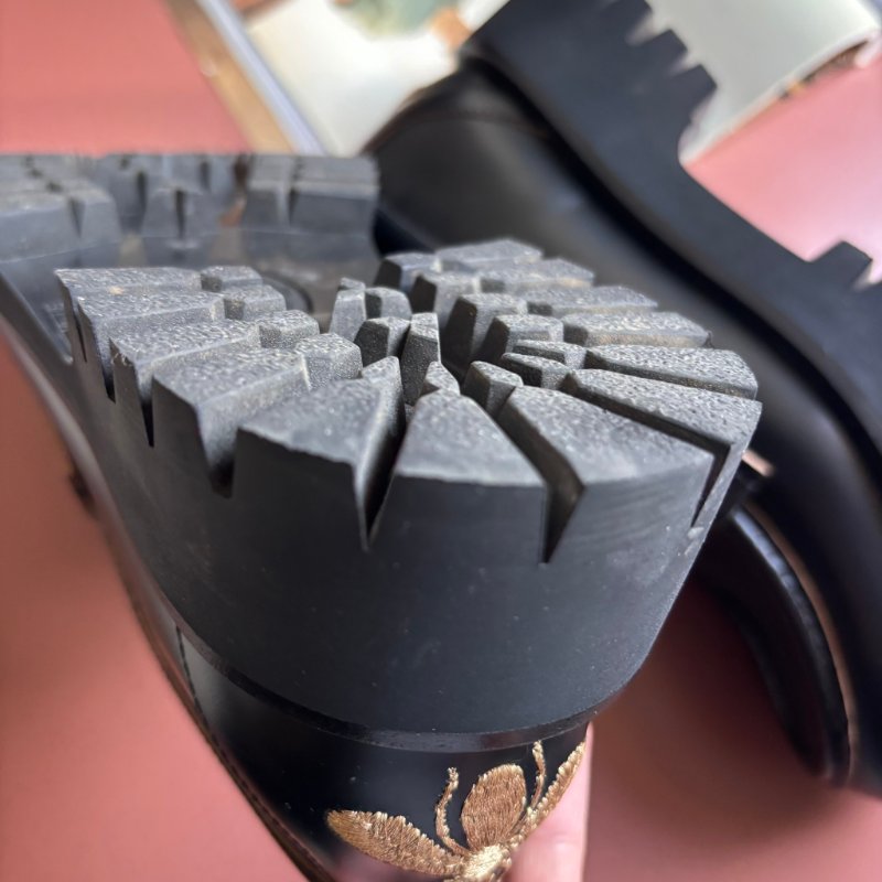 ::GUCCI:: 黑色皮革x金屬馬銜釦樂福鞋 38號-19