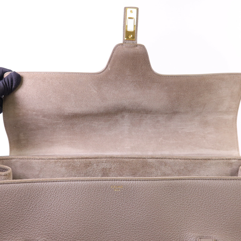 CELINE 牛皮皮革Soft 16金扣肩背袋-15