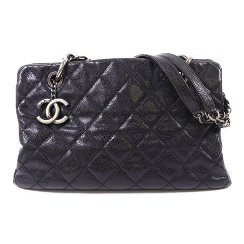 CHANEL 牛皮皮革Chic Shopping Tote銀扣肩背袋