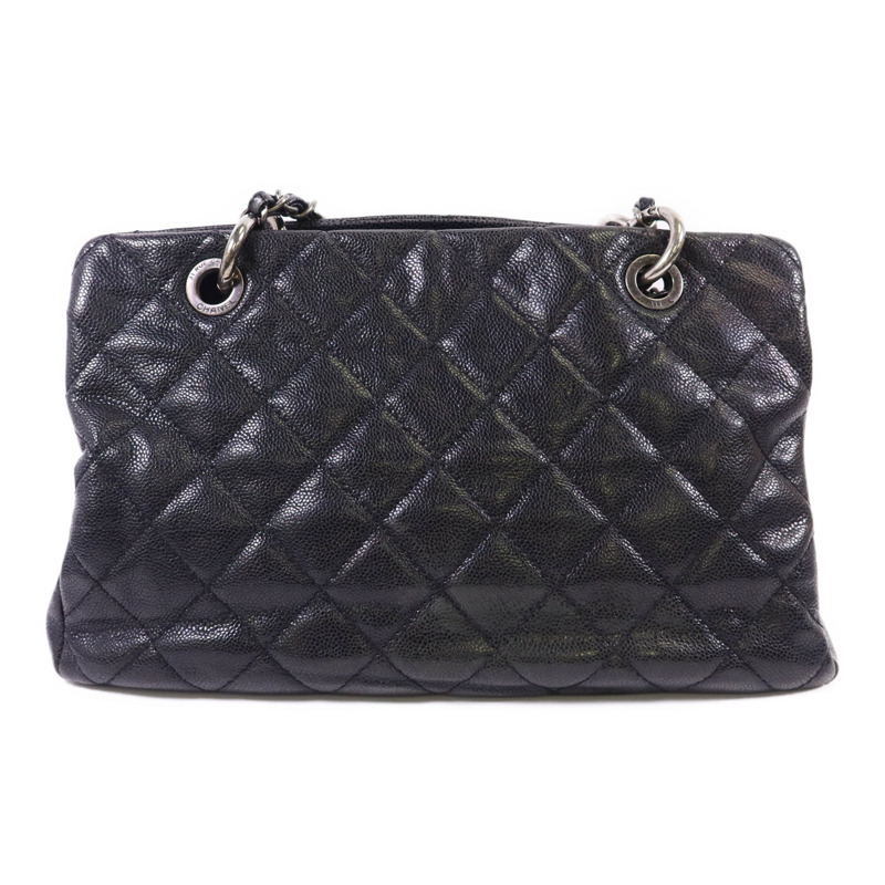 CHANEL 牛皮皮革Chic Shopping Tote銀扣肩背袋-1