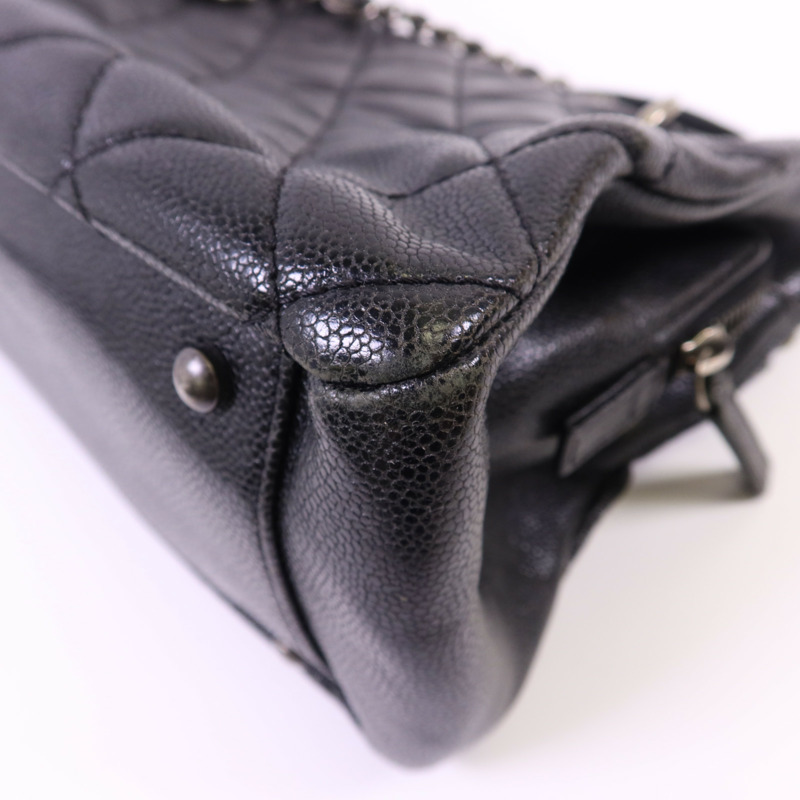 CHANEL 牛皮皮革Chic Shopping Tote銀扣肩背袋-13