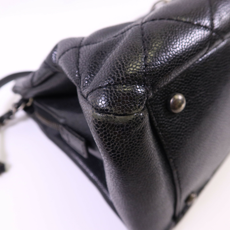 CHANEL 牛皮皮革Chic Shopping Tote銀扣肩背袋-14