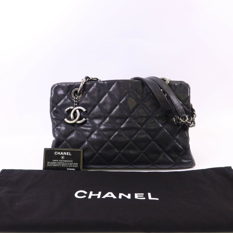 CHANEL 牛皮皮革Chic Shopping Tote銀扣肩背袋-24