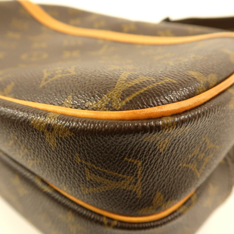 LOUIS VUITTON Monogram Reporter PM金扣肩背袋棕色-4
