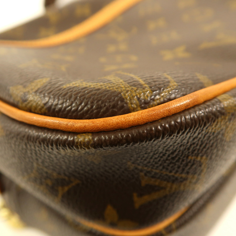 LOUIS VUITTON Monogram Reporter PM金扣肩背袋棕色-5