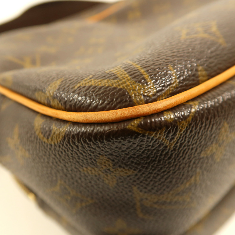 LOUIS VUITTON Monogram Reporter PM金扣肩背袋棕色-7