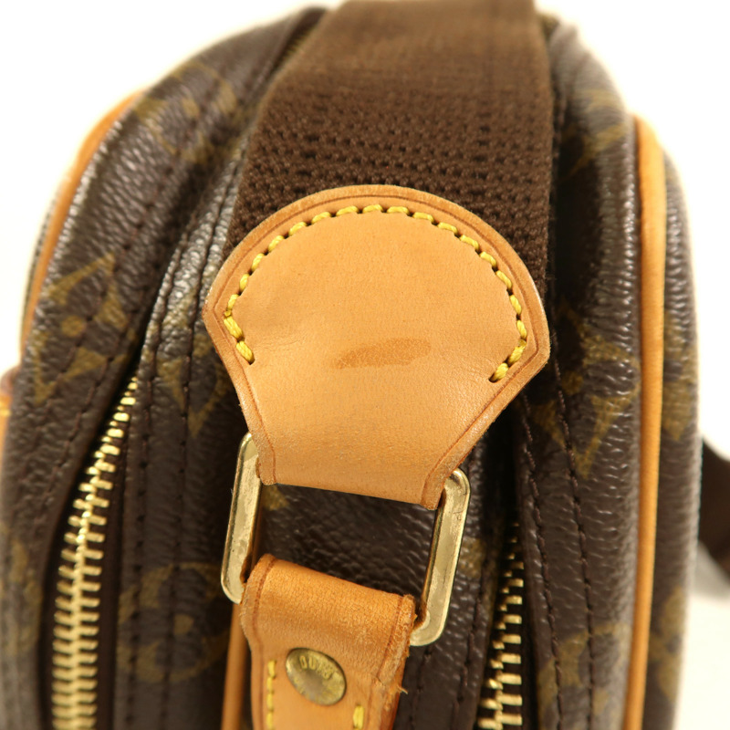 LOUIS VUITTON Monogram Reporter PM金扣肩背袋棕色-9