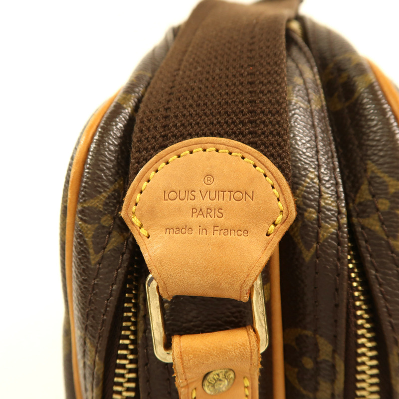 LOUIS VUITTON Monogram Reporter PM金扣肩背袋棕色-10