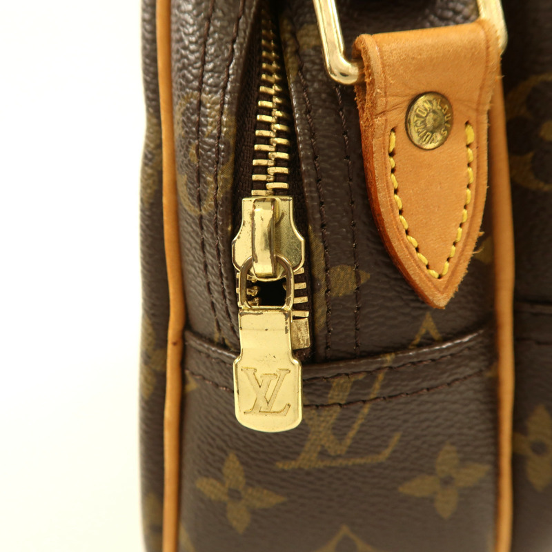 LOUIS VUITTON Monogram Reporter PM金扣肩背袋棕色-11