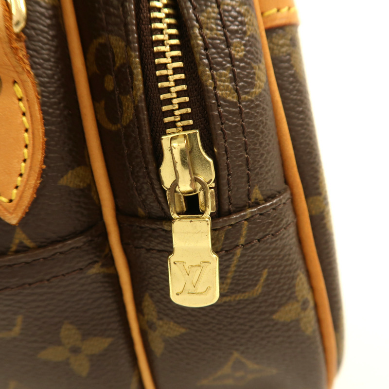 LOUIS VUITTON Monogram Reporter PM金扣肩背袋棕色-12