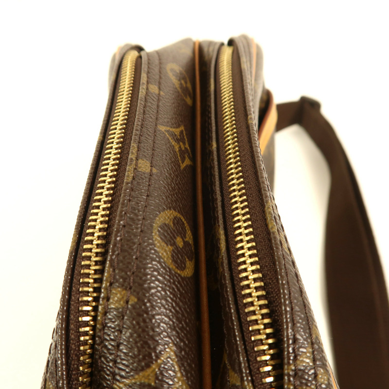 LOUIS VUITTON Monogram Reporter PM金扣肩背袋棕色-13