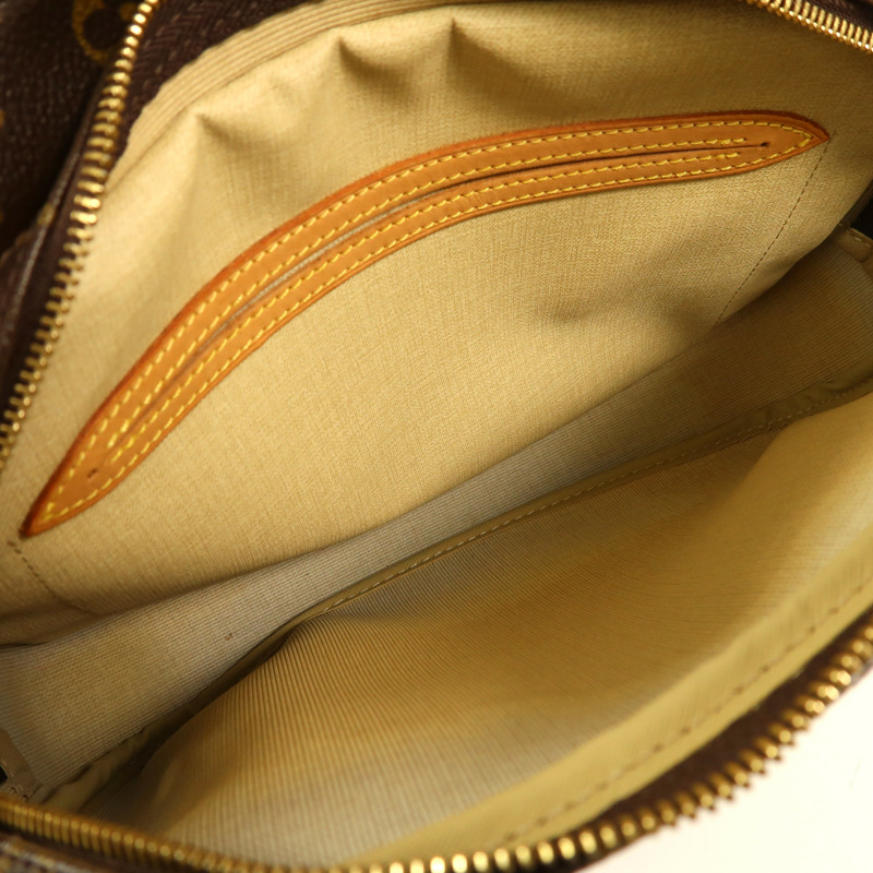 LOUIS VUITTON Monogram Reporter PM金扣肩背袋棕色-15